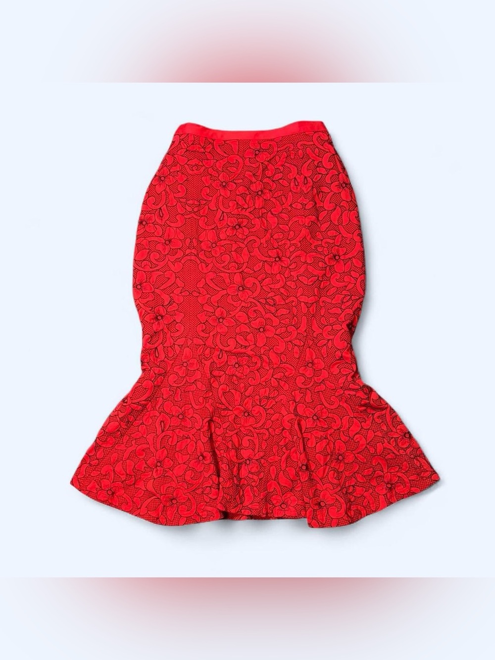 Fairy Floral Red Ruffle Skirt by JSong!